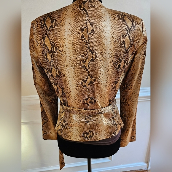 Rare Vintage Cache Women's 3 Piece Set - Jacket/Tank/Pants Pant Suit Snake Skin - Picture 12 of 16